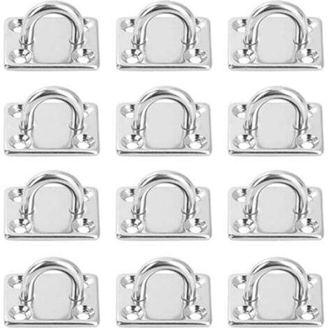 [NON UTILIZZATO] 12 ganci ad occhiello, piastra ad occhiello in acciaio inox, ganci da parete e soffitto in acciaio inox per barca, attrezzatura yoga, cinghia di allenamento, altalena, amaca, sacco da