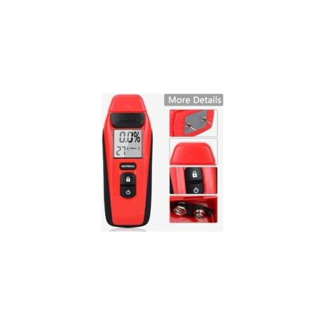 Feuchtigkeitsdetektor, Feuchtigkeitstester mit LED-Anzeige und 2 Pins, tragbares digitales Hygrometer zur Messung der Feuchtigkeit in Holz, Möbeln, Wänden und Baumaterialien - Crezuo (1/3)