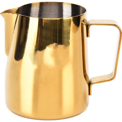 Pichet à lait inoxydable 380ML doré brillant pour mousseur à café, idéal bar maison restaurant
