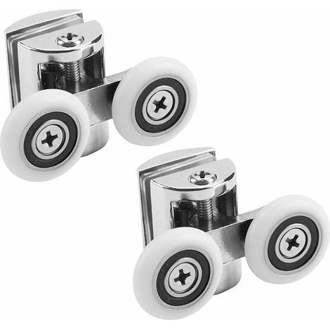 23mm 2pcs double fond porte de douche rouleau de douche roue de secours (1/3)