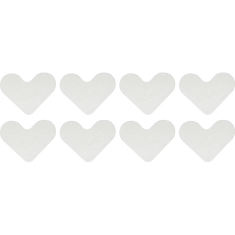8 pièces Adhésif Tapis Lavable Réutilisable en Forme de Cœur pour Sols Durs et Carrelage Blanc (1/5)