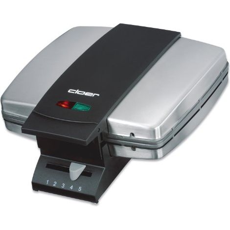 Cloer 1445 Waffeliera Nera 930 W Acciaio Inossidabile