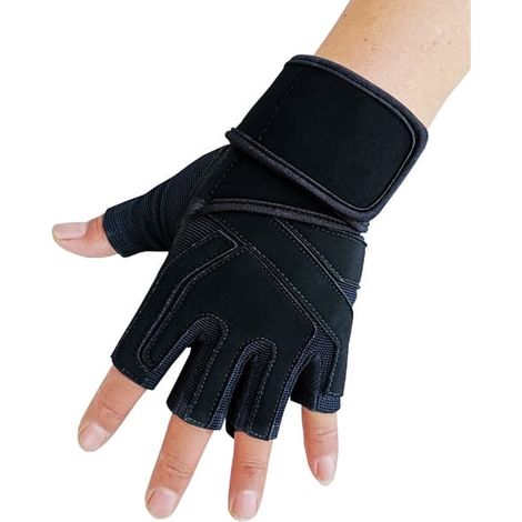Gants de gymnastique de protection - Gants d'haltérophilie respirants demi-doigts M (1/5)