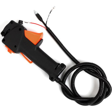 Conjunto de control de desbrozadora - Cable del gatillo del mango del interruptor de la cortadora de césped, interruptor del cable del acelerador Piggyback, inicio, 26 mm (1/5)