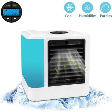 Climatiseur Portable 3 en 1 Humidificateur Purificateur 7 LED Couleurs pour Bureau Camping (1/4)