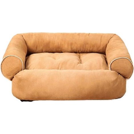 Rechteckiges Kissen für Hunde und Katzen, abnehmbares Kuschelnest, Größe M, Farbe Khaki, weiches Haustierbett.