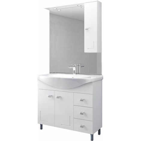MOBILE BAGNO BIANCO EVA CM.105 COMPLETO