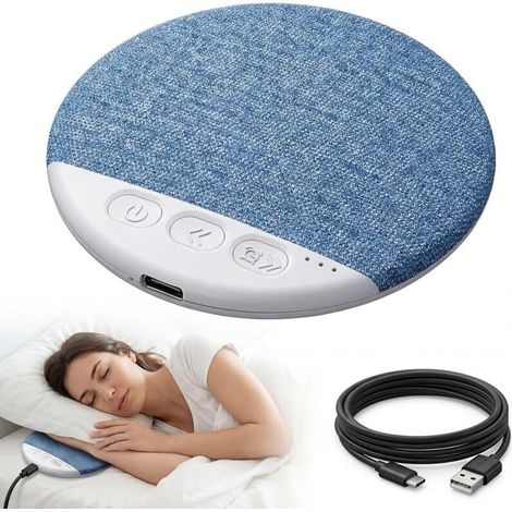 Haut-Parleur Bluetooth sous Oreiller pour Dormir, Mini Enceinte de Coussin Portable avec Bruit Blanc, Bluetooth 5.4, Minuterie Sommeil 30/60/90 Min, Aide à l’Endormissement pour Lit et Voyage (1/5)