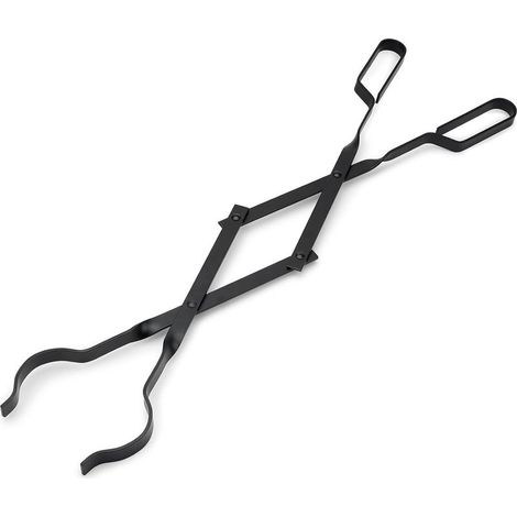 Outdoor Pince à cheminée Feu de camp, journal de 66 cm de long, pince, Noir (1/5)