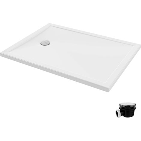 Jacob Delafon – Receveur de douche 120 x 90 cm – Céramique lisse – Rectangulaire – Bonde à gauche – Installation surélevée, posée ou encastrée