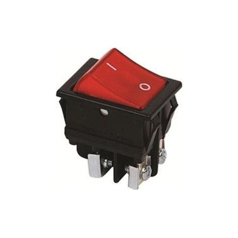 Einbauschalter 16A/250Vac leuchtet leuchtet ROT Schraubkontakte