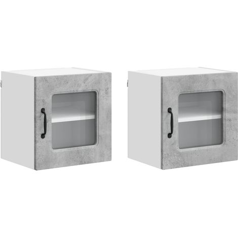 Maison Exclusive - Panel de lavaplatos Kalmar 2 pcs Gris Concreto