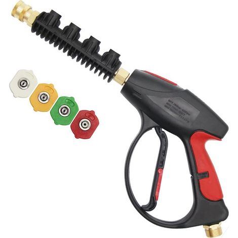 Pistolet de nettoyage haute pression, 4000 PSI, avec buses à eau haute pression de 4 couleurs pour une pulvérisation directe et une application multifonctionnelle. (1/5)