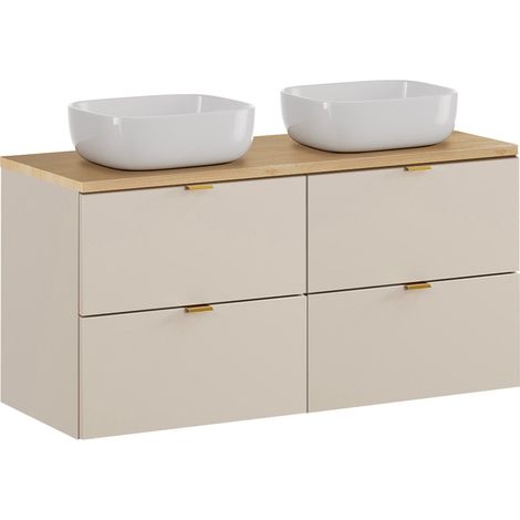 Mueble doble lavabo 120cm Azel Cachemira y Madera (1/4)