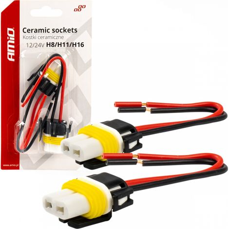 Keramische gerade Stecker H8/H11/H16 Fassung amio-03056 (1/3)