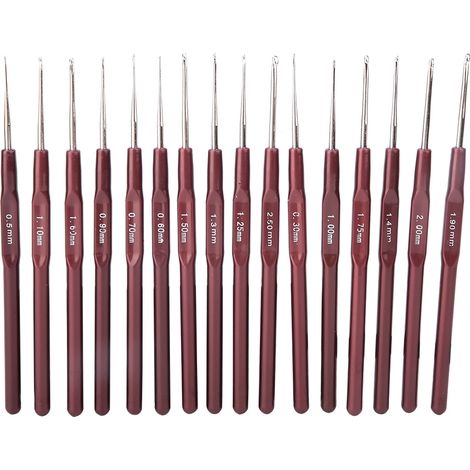 16 Crochet,Acier inoxydable,Manche ergonomique,Outil couture,Débutant et confirmé (1/5)
