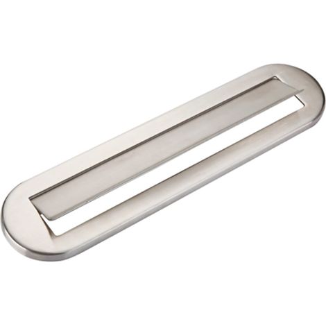 Bocacartas oval acero inoxidable puerta frontal satinado 2 tornillos (1/2)