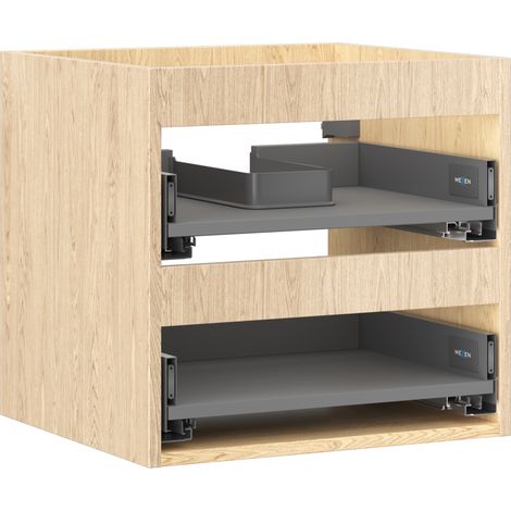 Mexen Box-A caisson d'armoire sous vasque 50 cm, 2 tiroirs, chêne - 91AX0-0500-470-2-81 (1/3)