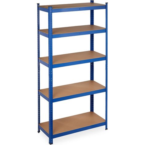 Etagère charge lourde modulable garage 180 x 90 x 40 cm avec capacité jusqu'à 875 kg design industriel en MDF bleu (1/5)