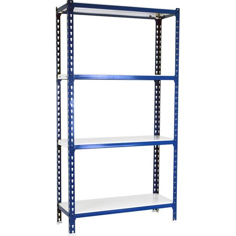 Simonrack Außenregal Metall blau und weiß 4 Ebenen (1/3)
