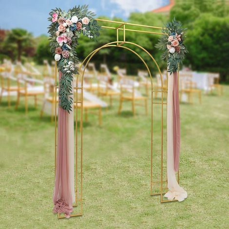 Arco per matrimonio, doppio strato, rettangolare, in metallo, arco per palloncini, per interni ed esterni, matrimoni, feste, giardino, banchetti,  fai da te, 180 x 30 x 250 cm