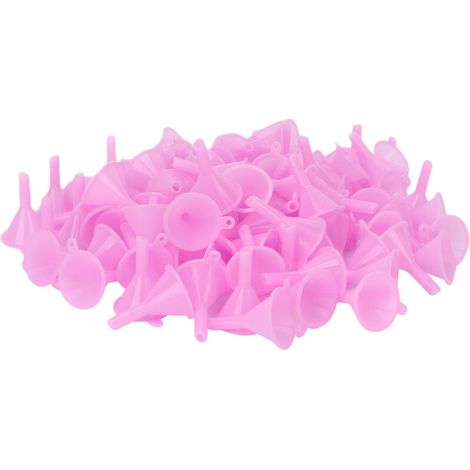 100 Pièces Mini Entonnoir Séparateur en Plastique pour Parfums, Toners et Cosmétiques Rose (1/5)