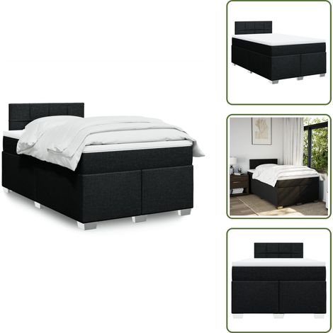 Boxspringbett mit Matratze Schwarz 120x200 cm Stoff - Boxspringbett - Boxspringbetten - Bett - Bett Mit Stauraum (1/5)