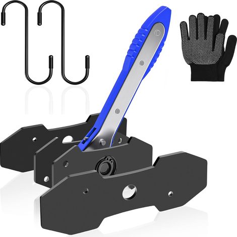 Strumento di compressione pinza freno, interruttore a cricchetto girevole a 360° con 2 piastre in acciaio extra grandi e 2 ganci e impugnatura in nylon, guanti da lavoro per (1/5)