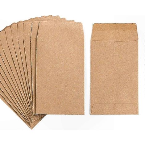 100 enveloppes kraft autocollantes pour pièces de monnaie, idéales pour les cadeaux, le jardinage et le bureau. (1/4)