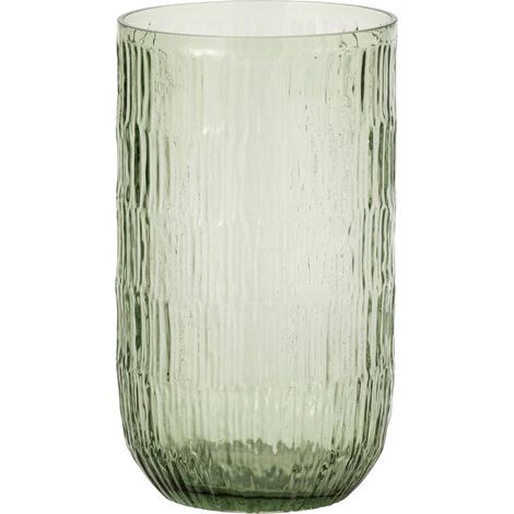 Vase Strié en Verre "Kyoto" 31cm Vert