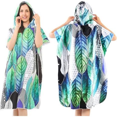 Serviette habillage poncho surf serviette natation plage microfibre légère séchage rapide adulte natation plage camping (1/4)