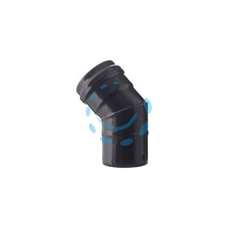 GOMITO A 45° PER STUFE A PELLET NERO OPACO PESANTE MM.1,2 - ø cm.10