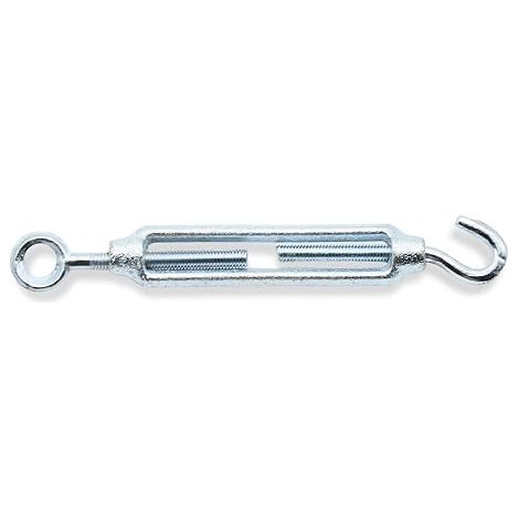 Hook and Eye Cable Tensioner M6 Galvanised Steel for Washing Line Cable Assembly (1/4)