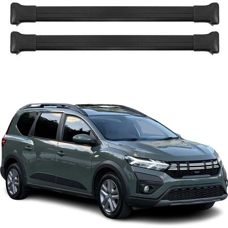 OMAC Barres de toit en aluminium pour Dacia Jogger 2022-2026 – TÜV / DIN 75302:2019 – Charge max 75 kg – 2 barres Noir (1/4)