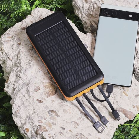 Batterie Portable Solaire - BE MIX - 10000mAh - Noir et Bleu