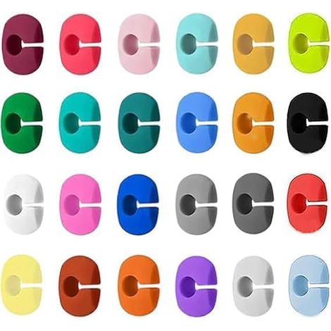 Lot de 48 Marqueurs de Verres en Silicone, Multicolores, Réutilisables, pour Verres à Vin et Champagne