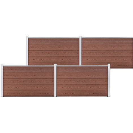 Clôture de jardin Brise vue Panneau de clôture WPC 699x106 cm Marron 22609 (1/5)