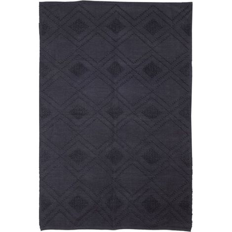 Tapis 120x180 cm en coton bleu foncé - RINGLY