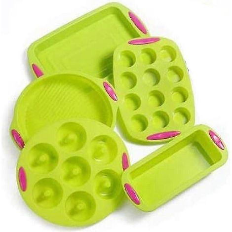 Ensemble de moules à pâtisserie en silicone, moule à gâteau en silicone, moule à pain, moule à base de fruits, compatible rond, carré, moule à muffins/cupcakes/gâteaux/moule à pain (1/4)