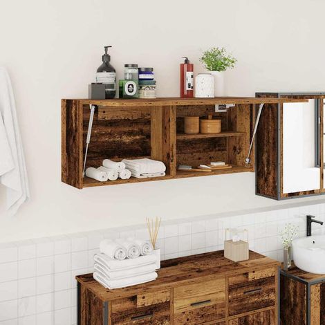 Bad-Wandschrank Altholz-Optik 100x25x40 cm Holzwerkstoff