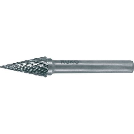 RUKO Fresa de metal duro SKM Ø 6 mm longitud cabeza 18 mm vástago Ø 6 mm sin recubrimiento dentado KVZ 4 - 116035