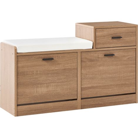 Shoe Storage Bench DUBBO Light Brown