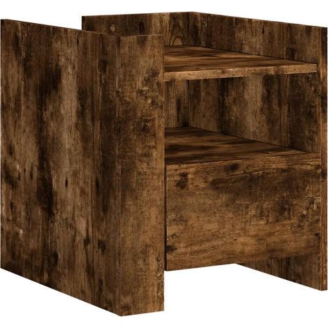 Comodino con ripiani e cassetto 45 x 50 x 50 cm MDF marrone DEC033657