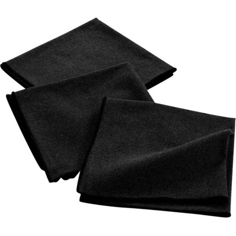 Lot de 3 Serviettes de Table "Mistraline" 40x40cm Noir (1/4)