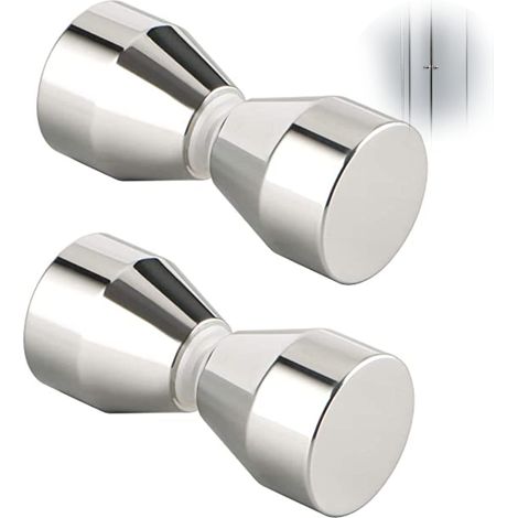 Lot de 2 poignées de porte de douche en alliage d'aluminium argenté, compatibles avec les portes de douche, portes vitrées, portes de balcon, portes de chambre, bureaux, armoires, etc. (1/5)
