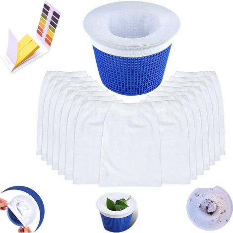 Pool Skimmer Socks,Chaussette piscine,Chaussette filtre Piscine,Prefiltre  Réutilisable et Super Élastique pour Peuvent Emprisonner Pollen,Feuilles,Cheveux,l'Huile,les Insectes(15pcs)