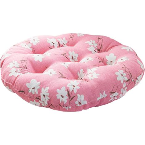 Coussin De Siège Ronde - 40 X 40 Cm - En Mélange Coton Lin - Pour Méditation Yoga Tatami Bureau Jardin Salle À Manger - Unité