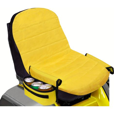 Housse de siège pour tondeuse autoportée, housse de coussin de tracteur résistante à la chaleur (en Oxford 600D), compatible avec la plupart des tondeuses, Accessoire extérieur pour tracteur Jaune (1/4)