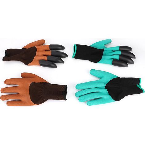 2 paires d'outils de jardinage pour creuser, planter et tailler, gants de jardinage à griffes (1/5)