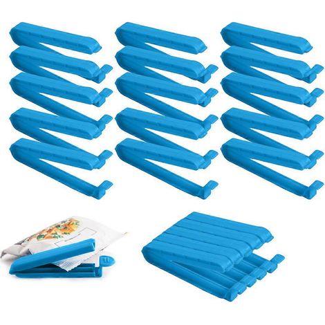 Clips de fermeture en plastique pour sacs alimentaires et sachets de goûter, 10 x 1,1 x 1,5 cm, (1/4)